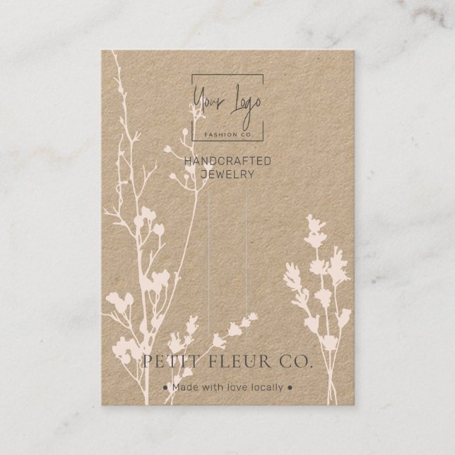 Cartão De Contato Exibição de Hairclip de Joias de Flores Selvagens  (Frente)