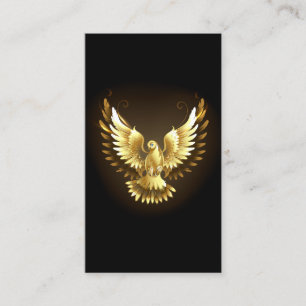 Cartão De Contato Faux Gold Foil Peace Dove em Preto