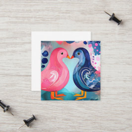 Cartão De Contato feliz dia de os namorados "Um Beijo em Penas"