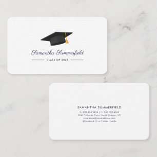 Cartão De Contato Formatura 2026 Rótulo Elegante de Formatura