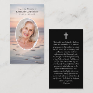 Cartão De Contato Foto: Sunset Ocean Memorial Prayer Card