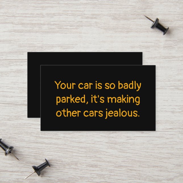 Cartão De Contato Funny Bad Parking (Frente/Verso In Situ)