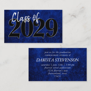 Cartão De Contato Graduação de Azul Sapphire   Ano de Formando do 