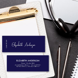 Cartão De Contato Graduação de Estudantes do Formando Branco Azul do