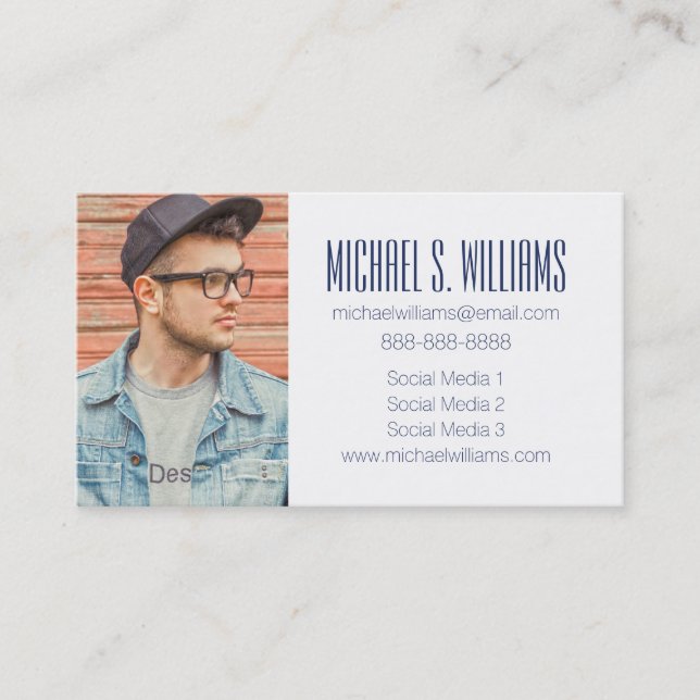 Cartão De Contato Graduação de Fotos| Críticos De Gelo Azul Abstrato (Frente)