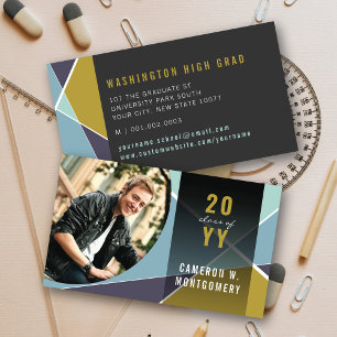 Cartão De Contato Graduação de Fotos Cruzadas por Crise do Na moda