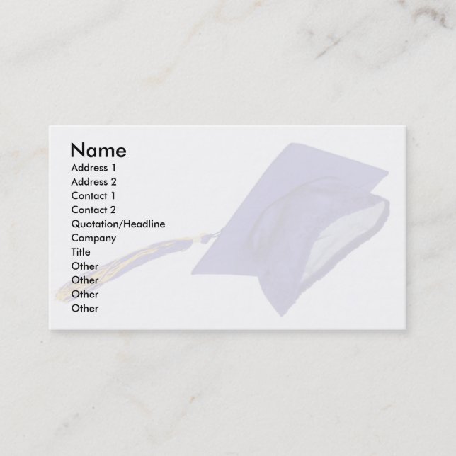 Cartão De Contato GraduationMortar, nome, endereço 1, endereço 2, C… (Frente)