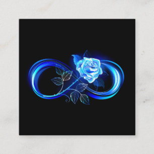 Cartão De Contato Infinito brilhante com rosa azul