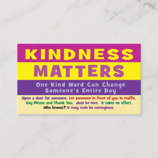 Cartão De Contato Kindness Matters Cards - v3