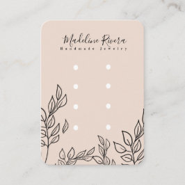 Cartão De Contato Leaf Artisan Earring Studs Display Cards