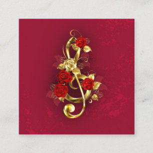 Cartão De Contato Limpeza de ouro com Flores Rosa