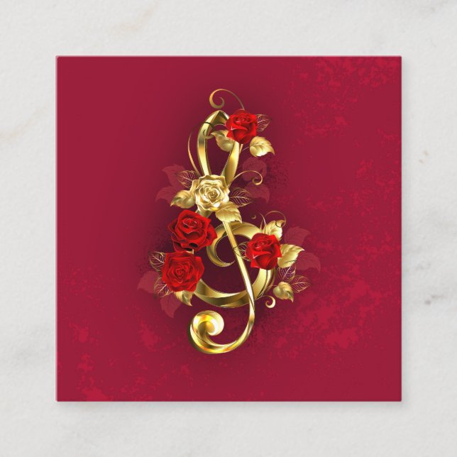 Cartão De Contato Limpeza de ouro com Flores Rosa (Frente)