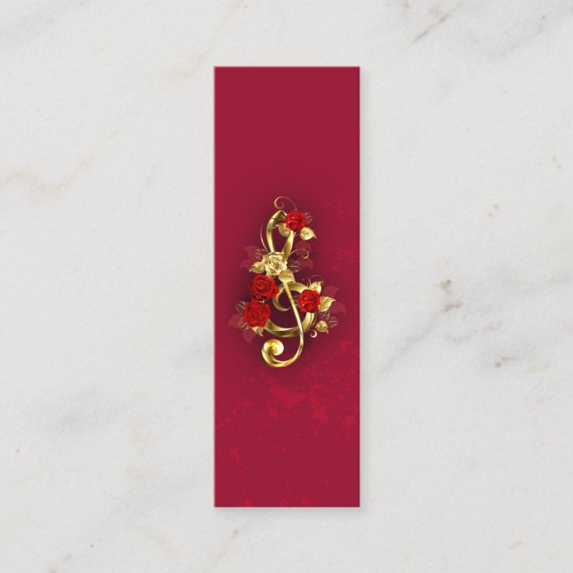 Cartão De Contato Limpeza de ouro com Flores Rosa (Frente)