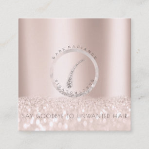 Cartão De Contato Logotipo Glitter de Rosa de Eletrolise da Placa de