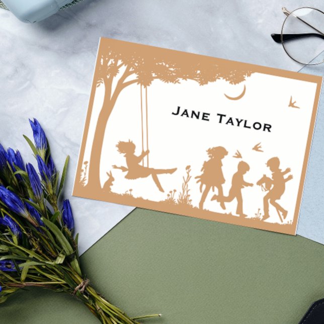 Cartão De Contato Mãe de Silouette Infantil (Criador carregado)