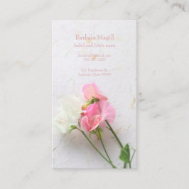 Cartão De Contato Mamã do rosa e a branca das ervilhas doces