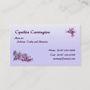 Cartão De Contato Mamães do Lilac
