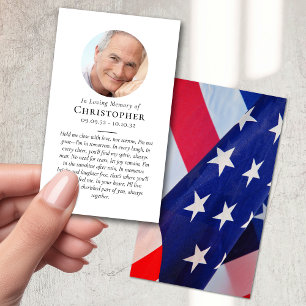 Cartão De Contato Memorial Patriótico de Oração de Bandeira dos EUA