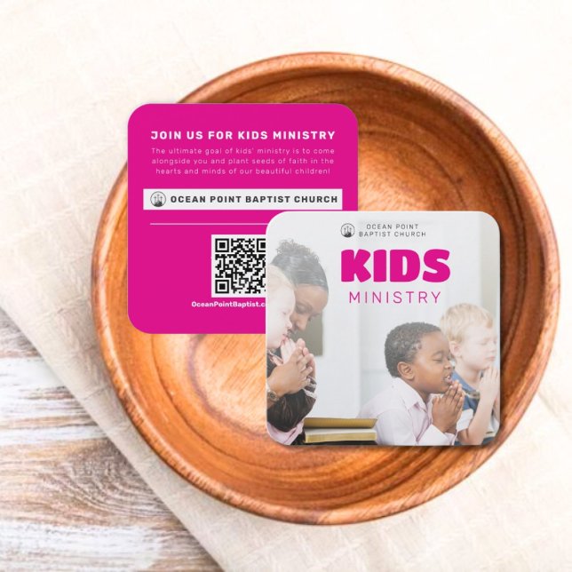 Cartão De Contato Meninos Ministério da Igreja Convidam Chamando Car (Kids Ministry Church Invite Calling Card)