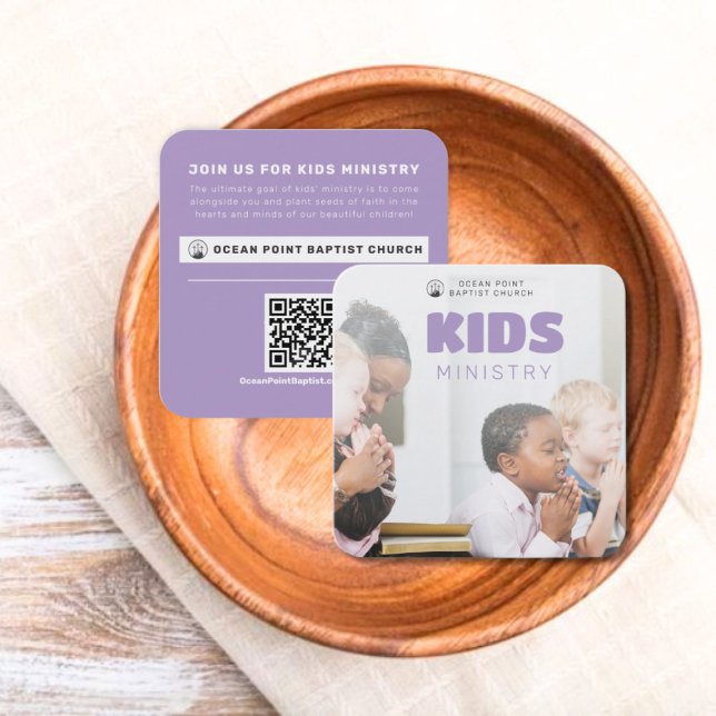 Cartão De Contato Meninos Ministério da Igreja Convidam Chamando Car (Kids Ministry Church Invite Calling Card)