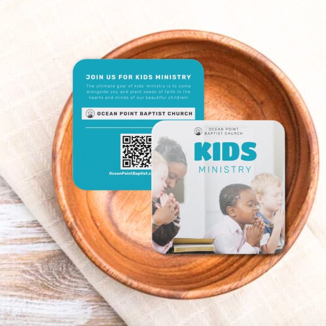 Cartão De Contato Meninos Ministério da Igreja Convidam Chamando Car (Kids Ministry Church Invite Calling Card)