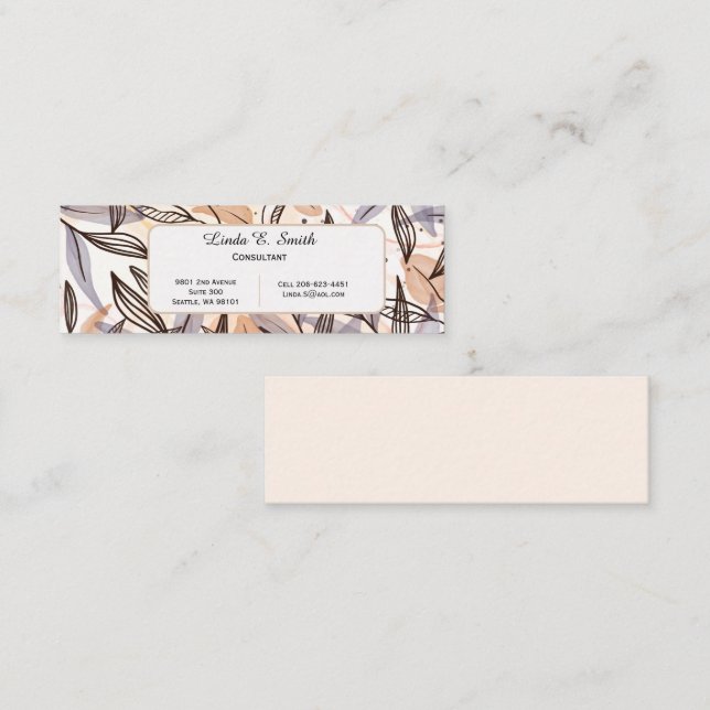 Cartão De Contato Mini placa de chamada (Frente/Verso)