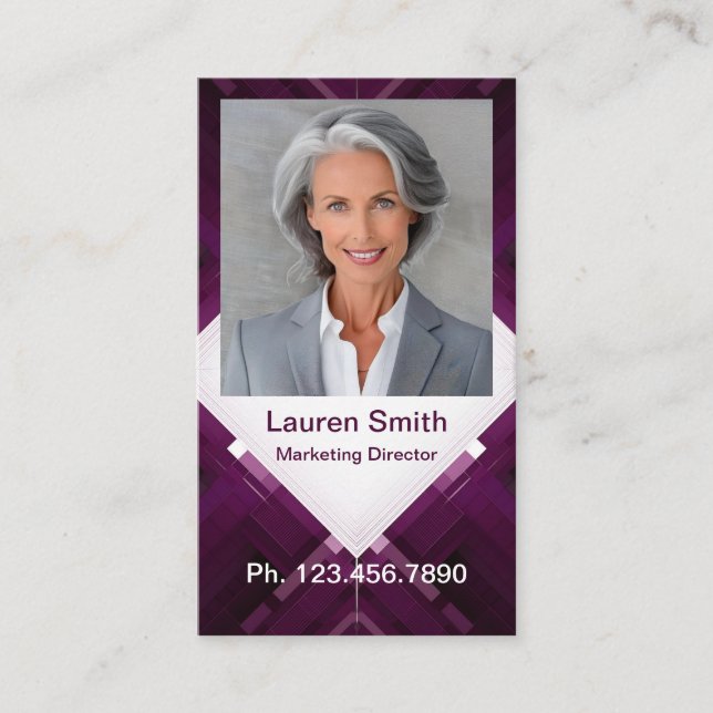 Cartão De Contato Mini placa de retomada | Placa de rede Geo Modern (Frente)