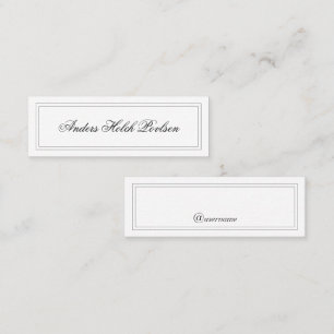 Cartão De Contato Minimalista Simples Clássico Branco Elegante