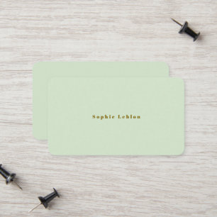 Cartão De Contato Mínimo Minimalista Simples verde-pálido