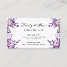 Cartão De Contato Modern Deep Pink Floral Calling Card with Elegance