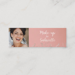 Cartão De Contato Modern Dusty Rose Botanical Photo Script QR Code 