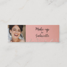 Cartão De Contato Modern Dusty Rose Botanical Photo Script QR Code 