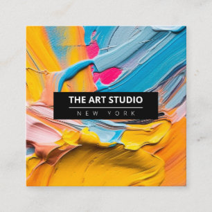 Cartão De Contato Modern Name Trabalho de arte Artist Art Studio