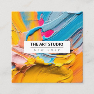 Cartão De Contato Modern Name Trabalho de arte Artist Art Studio