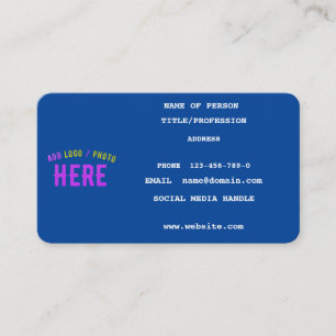 CARTÃO DE CONTATO NA MODA MODERNO COBALT PERSONALIZADO AZUL VERIFICA
