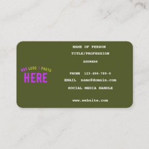 CARTÃO DE CONTATO NA MODA MODERNO PERSONALIZADO EXÉRCITO VERDE VERIF
