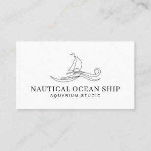 Cartão De Contato Navio Barco Náutico Mar Oceano