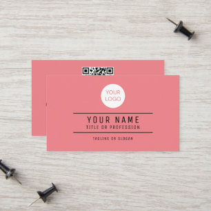Cartão De Contato Nome do código QR Logotipo profissional Rosa caris