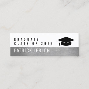 Cartão De Contato nome graduado, classe elegante de, preto & branco