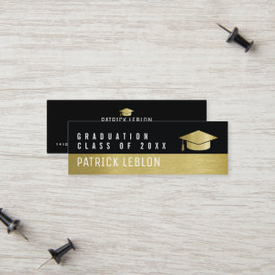 Cartão De Contato nome graduado, classe elegante de, preto & ouro do