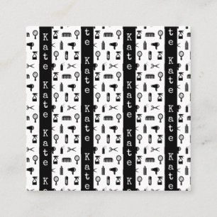 Cartão De Contato Nome PERSONALIZADO do Padrão do Salon & Barber Hai