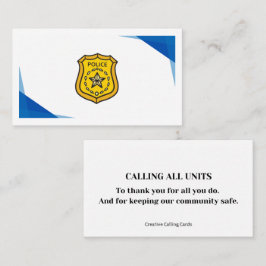 Cartão De Contato Obrigado A Polícia