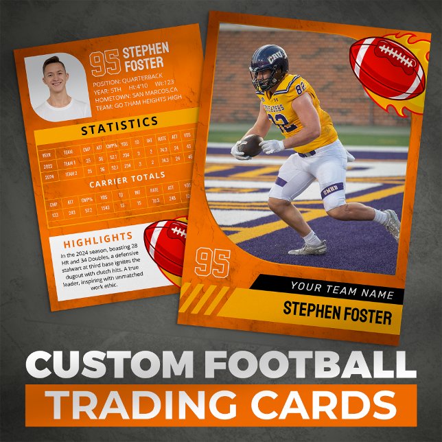 Cartão De Contato Orange Football Trading Card Sport Player Foto: (Criador carregado)
