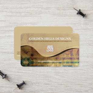 Cartão De Contato Ouro Rolling Colinas com logotipo (pacote de 25)