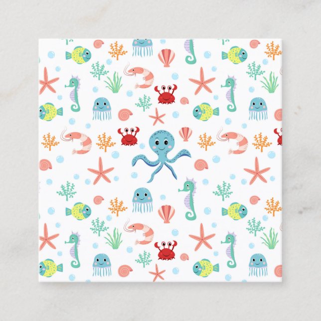 Cartão De Contato Padrão do mundo do mar (Frente)