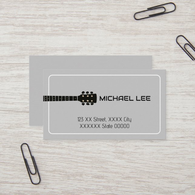 Cartão de Contato para um Leitor de Violão ou Loja (Frente/Verso In Situ)