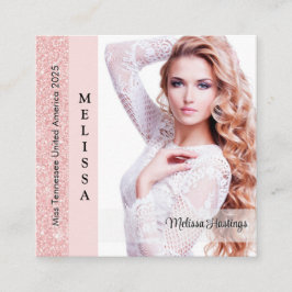 Cartão De Contato Pastel Glitz Custom Pageant Queen Profile Card