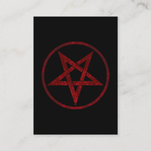 Cartão De Contato Pentagrama do diabo vermelho