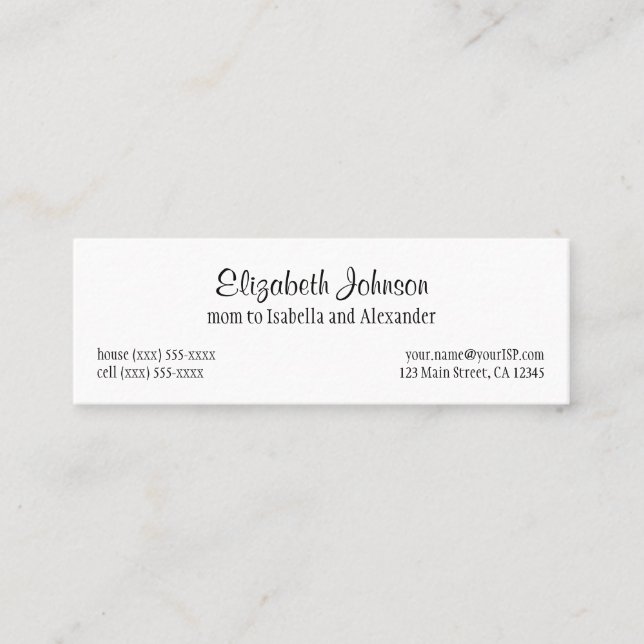 Cartão De Contato Pequeno Cabelo Vermelho, Vintage Fairy Tale (Frente)