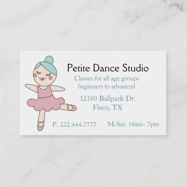 Cartão De Contato Personalizado do Cut Dance Studio (Frente)